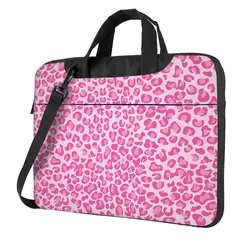 Pink Leopard Print Laptop Bag Shockproof Case Computer Bag 13 14 15.6 Inch Crossbody Laptop Pouch For Macbook Pro Air