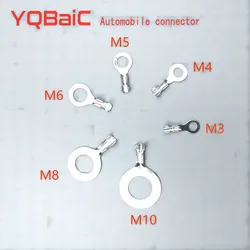 silver 50/150/300/450 Ring Lugs Eyes Copper Crimp Terminals Cable Lug Wire Connector Non-insulated Assortment Kit M3 M4 M5 M6 M8