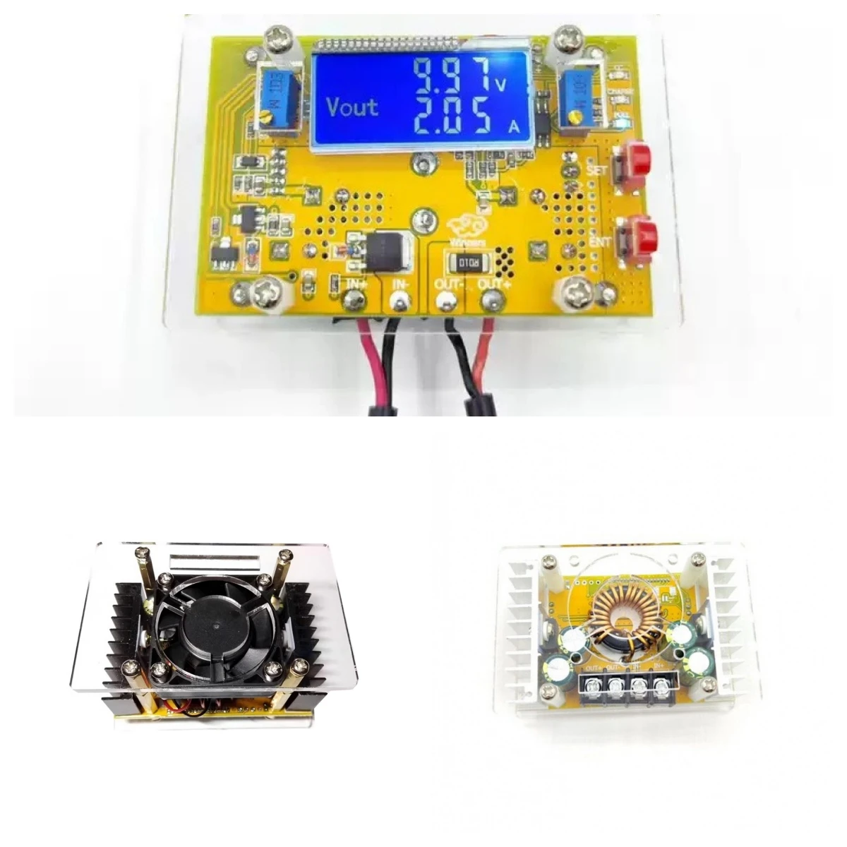 

Модуль регулируемого источника питания постоянного тока 10А с высокой мощностью, понижающий напряжение, с постоянным напряжением и током, ЖК-экран, двойной дисплей