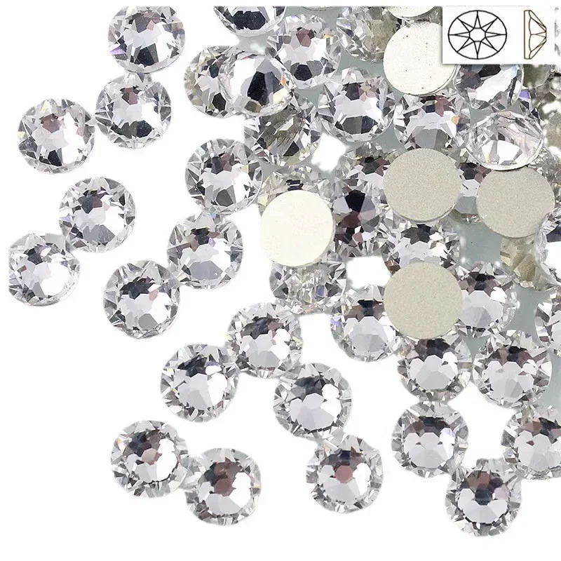 

Top Quality SS3-SS50 Nail Art Rhinestones Clear Crystal White Flatback Silver Gems for DIY Decoration