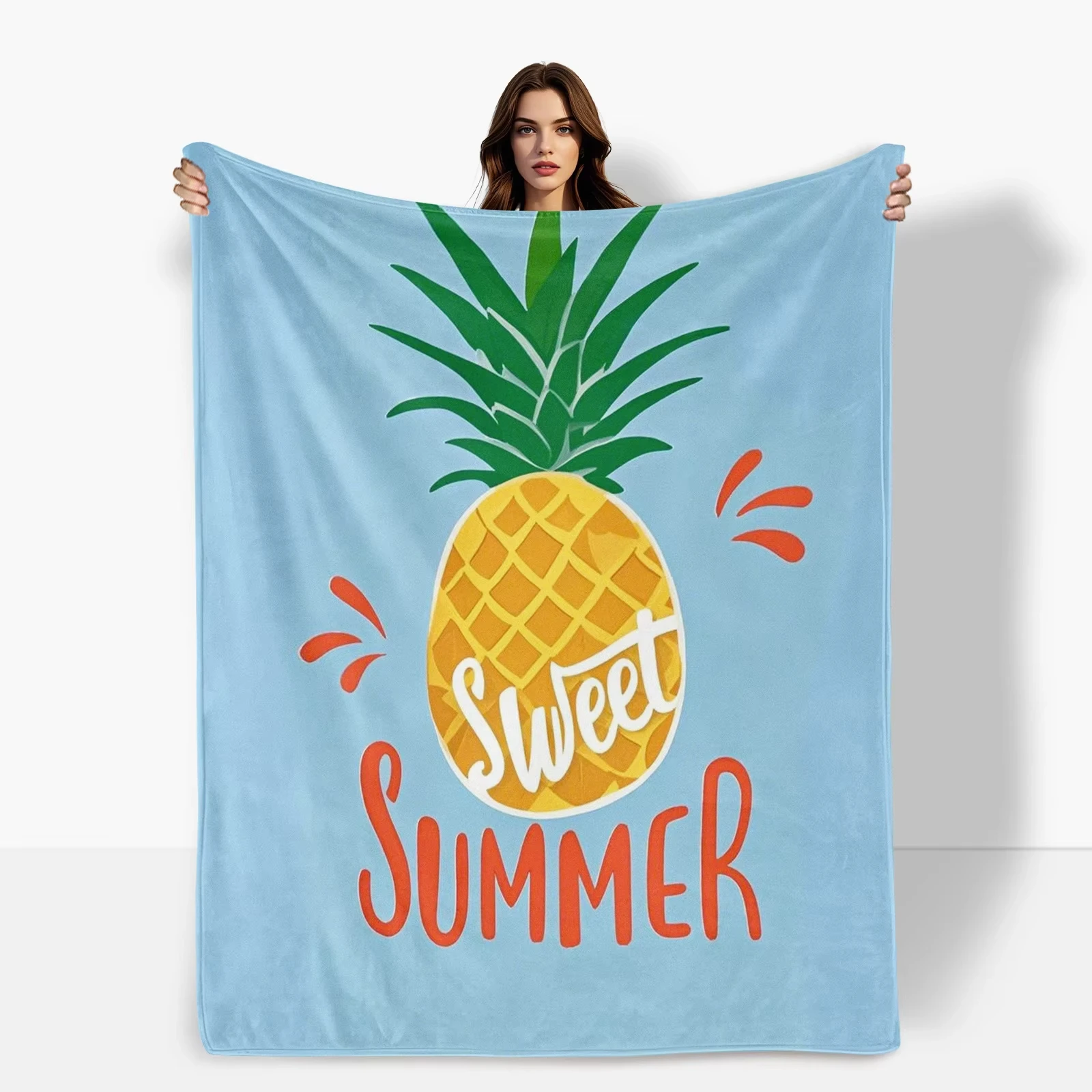 

VIKAMA Summer Fresh Pineapple Cover Blanket Bedroom Sofa Cover Blanket Picnic Portable Blanket Home Decoration Wall Decora