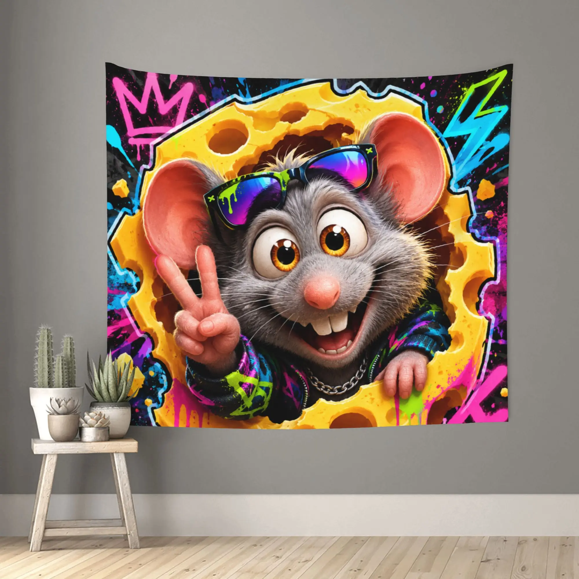 Cute hamster theme Customized Tapestry Bedroom Decoration  Wall Hanging Blanket Tapestry Cool Stuff For Room