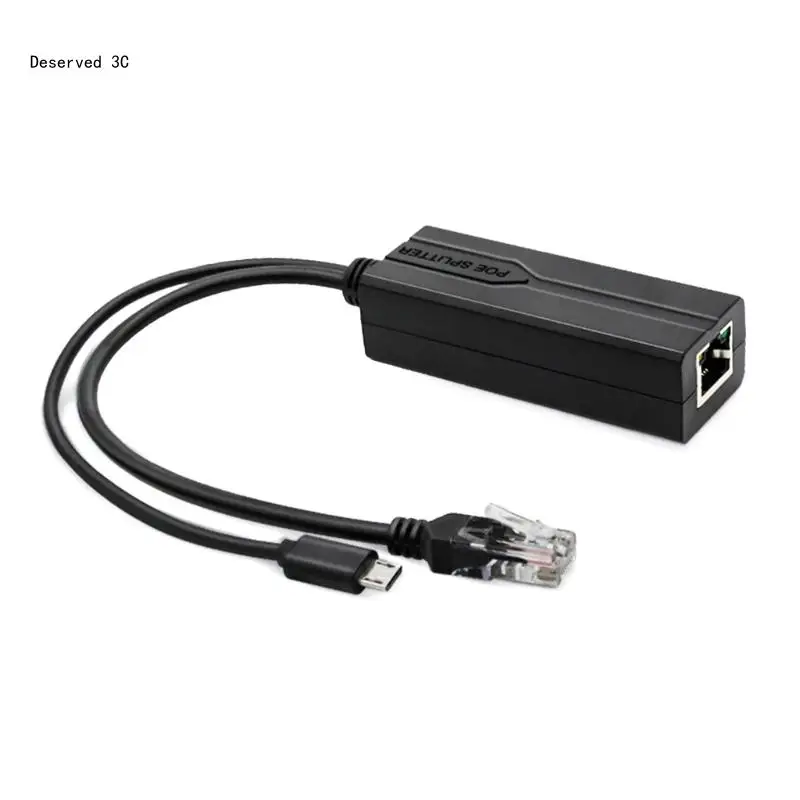 USB POE Splitter USB POE Separator,Efficient 48V to 5V Conversion for Low Voltages Gadgets Power Converters