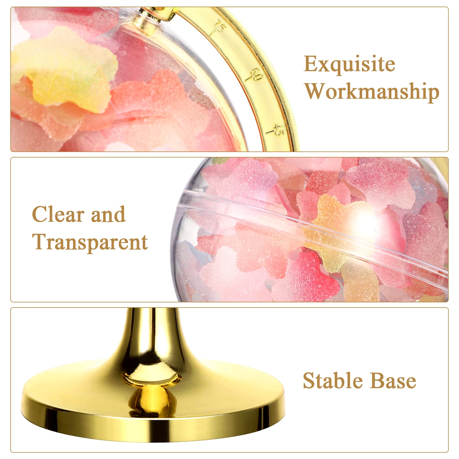 

12 Pcs Candy Box Decorative Boxes Shaped Golden Ball Favor Container Containers for Guests Globe Acrylic Baby