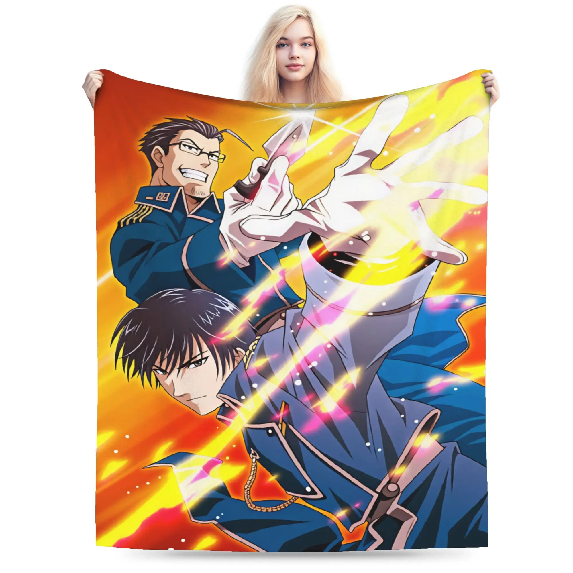 Warm Cozy Blankets Travel Roy Mustang Bedding Throws Trend Fullmetal Alchemists Bedspread For Living Room