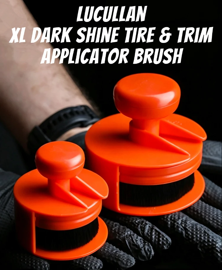 Lucullan XL Orange-Roter Reifenpflege-Applikator-Pinsel mit Weichen Nylonborsten für Reifenwände & -Kanten, Auto-Detailing – Detail 1