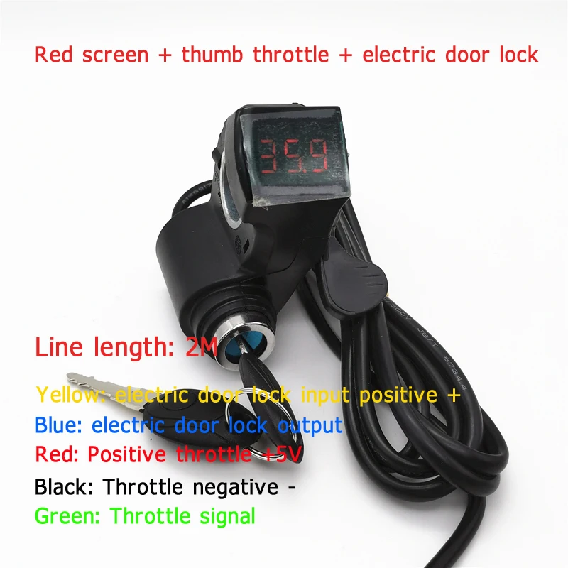 赤青電圧表示親指スロットル電動自転車ガバナスイッチ電動ドアロック電動スクーター 3 速スイッチ