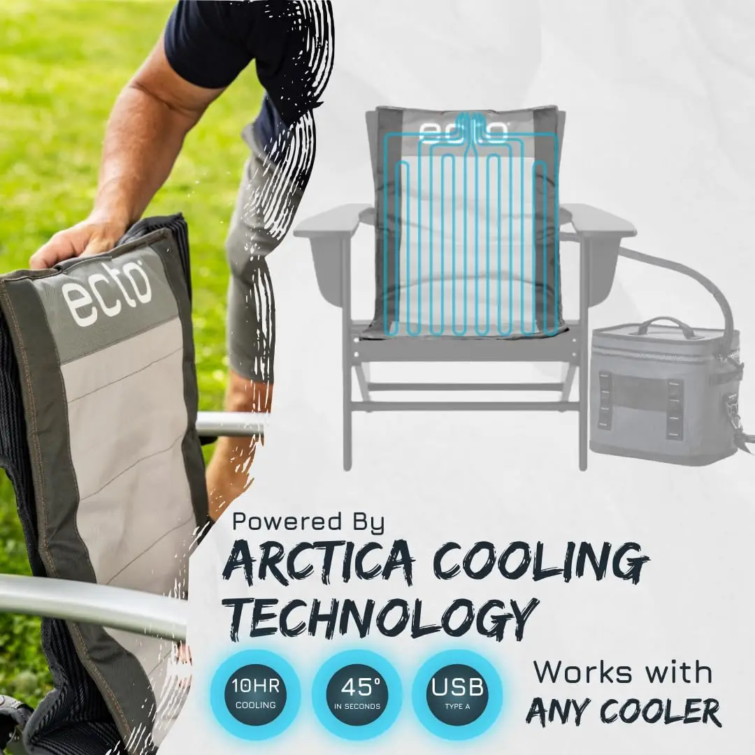 Cooling Cushion for Chair, Car Seat, Camping etc., Standard Size, Battery Powered, Cools 45 Degrees up to 10 Hours