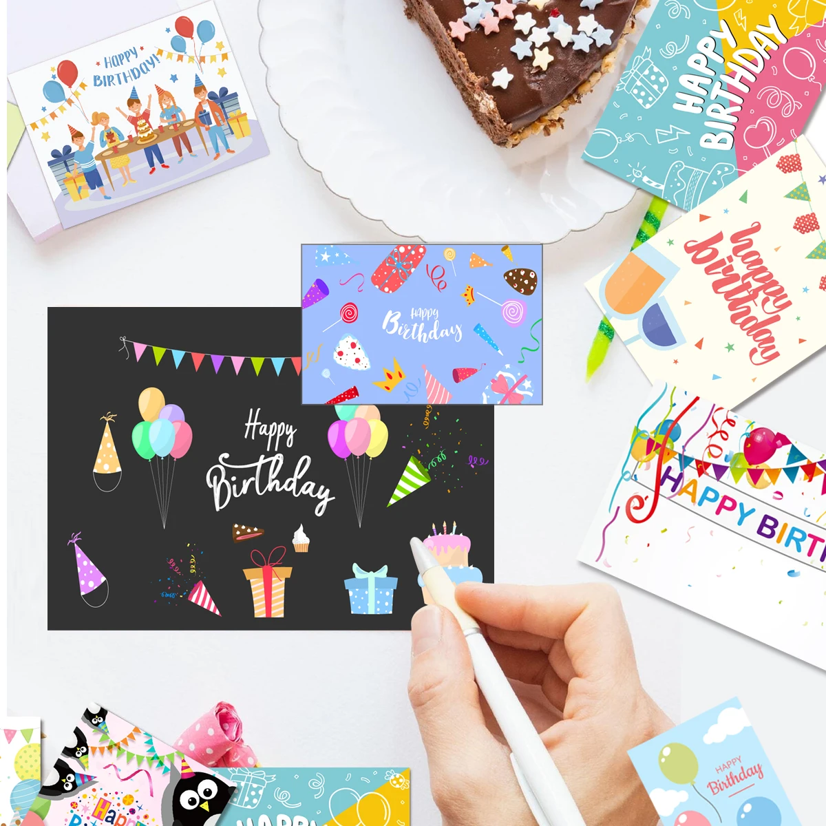 Imagem -04 - Cartões com Envelopes e Adesivo Combinação Grupo Criativo Aniversário Bênção Mensagem Cartões Feliz Aniversário 20 Pcs 30 Pcs