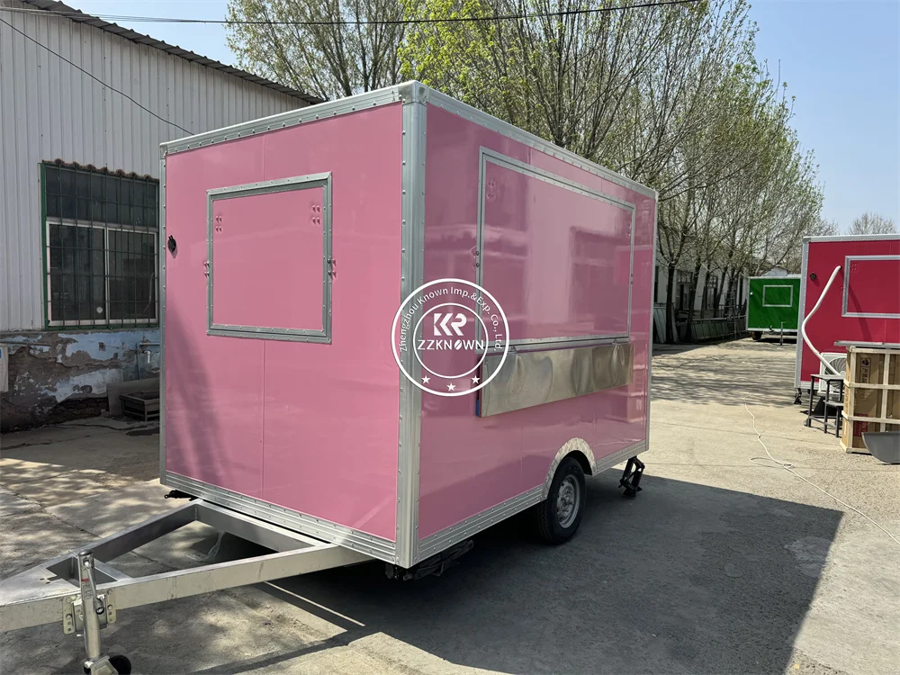 Street Mobile Fast Food Truck Trailer Fully Catering Equipment Ice Cream Pizza Hot Dog Trailer Kiosk For Sale