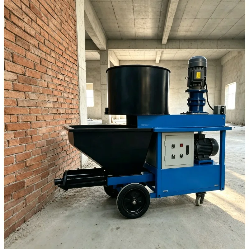 Cheap 220V 15M3/H Wall Plastering Machine Automatic Mortar Spraying Machine with Mixer Dry Mix Shotcrete Machine
