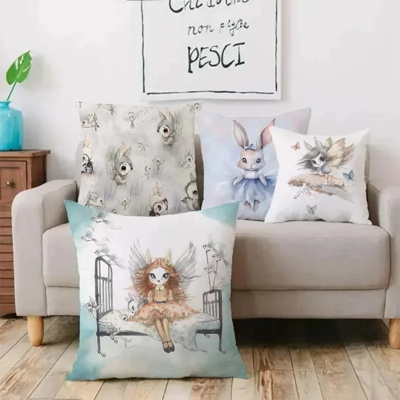 M--Mrs Mighetto Print Pillow Covers Cartoon Sofa Decorative Home  Printing  Cute Cushion Cover pillowcase