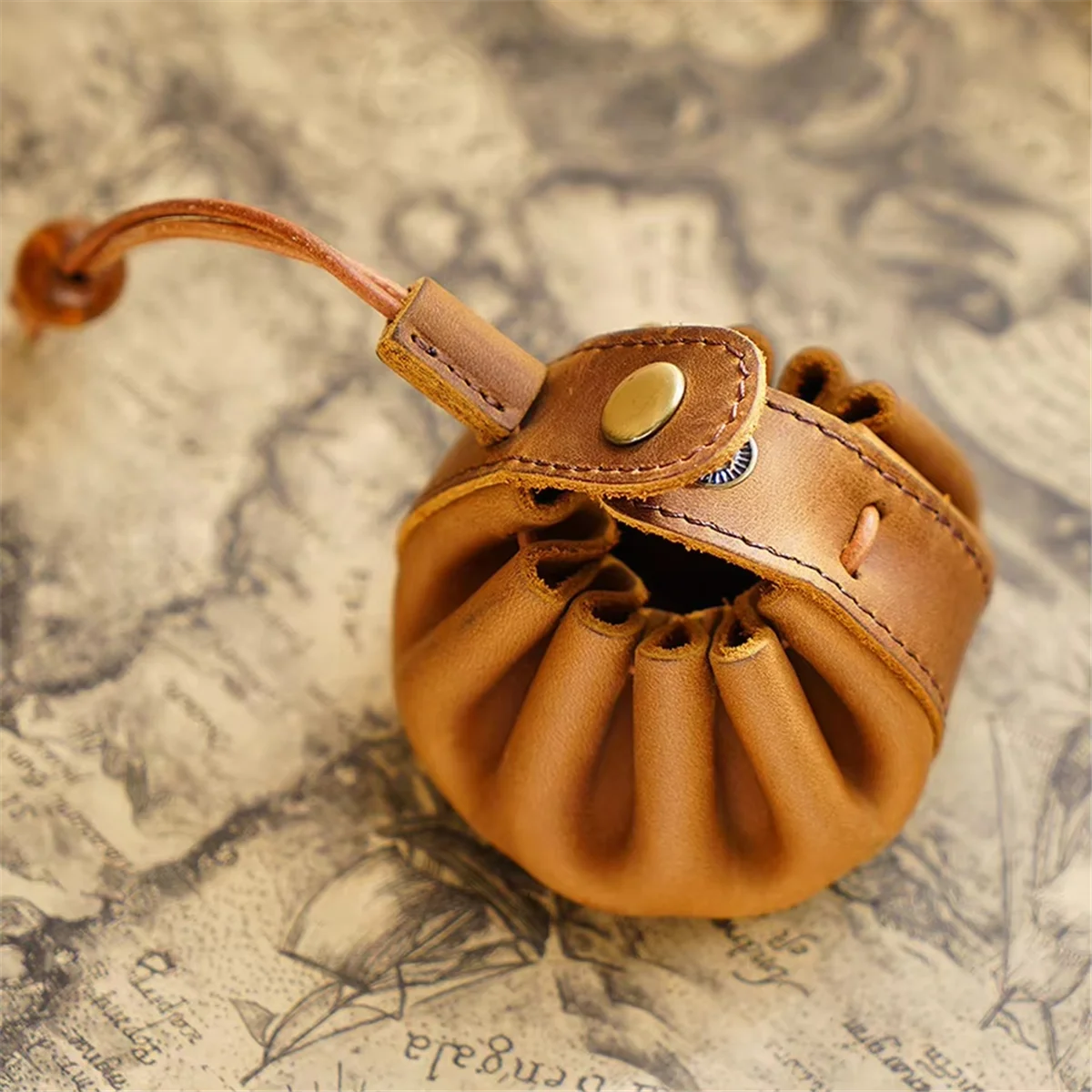 HHTL Vintage Medieval Artificial Leather Dice Bag - Drawstring Pouch for , Game Role Playing Games, Coin Storage