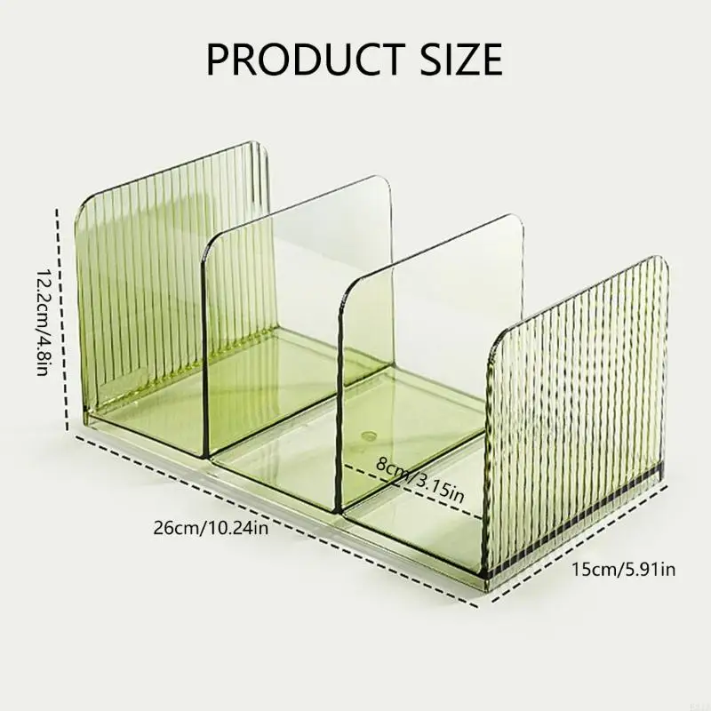 3 Compartments Book End Book Stopper Magazine Stand Space Saving Book Organiser