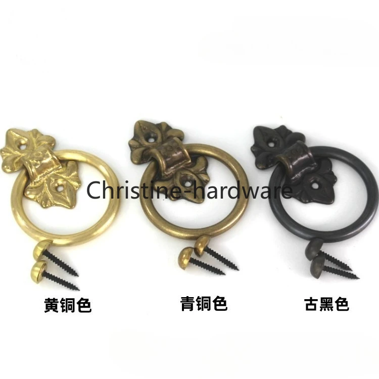 

Старый кольцевой дверной молоток, латунная бронзовая ручка для шкафа, классические ворота, круглая кольцевая ручка, ретро входная дверь, стук, домашняя фурнитура