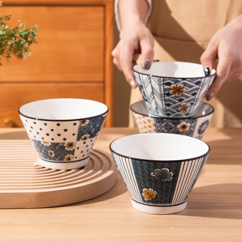 Japanese Style Japanese Style Ceramic Home Gift Ceramic Bowl  Rice Bowl  Bamboo Hat Bowl  Soup Bowl  Multi-purpose