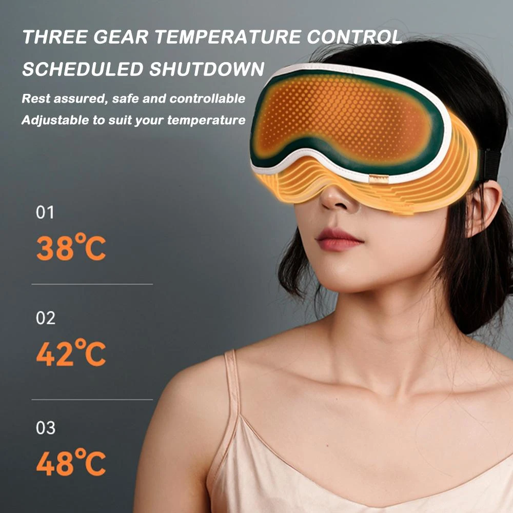 Wireless Heated Eye Mask Rechargeable Smart Eye Massager Relax Strain Dry Dark Circles Improve Sleep 3D Contoured Eye Sleep Mask