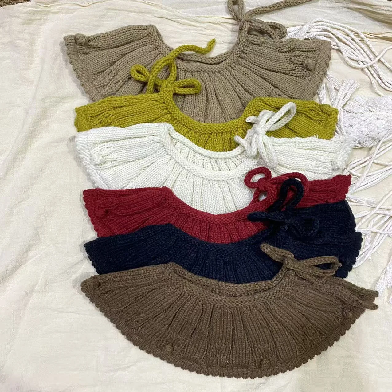 

Children Winter Fashion Neckwear Accessories Kids Knitted Collar Scarf Korean Style Girls Shawl Versatile Retro Ruffled Scarf