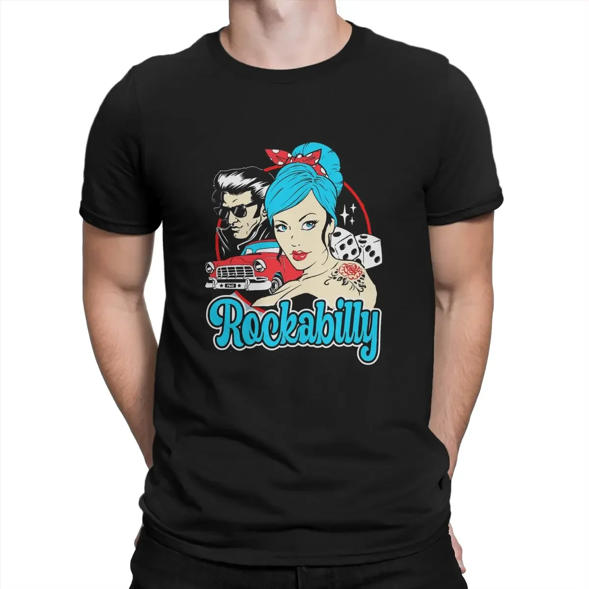 Rockabilly Pin Up Girl 50s Sock Hop Party Rock And Roll T Shirt Vintage Alternative Men\'s Tshirt O-Neck