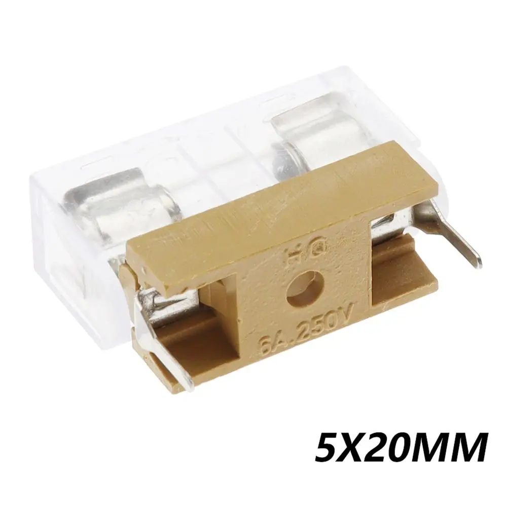 10Pcs/Set 5x20mm 6x30mm Glass Fuse Holder AC250V 6A 10A Fuse Holder With Cover High Breaking Capacity Copper