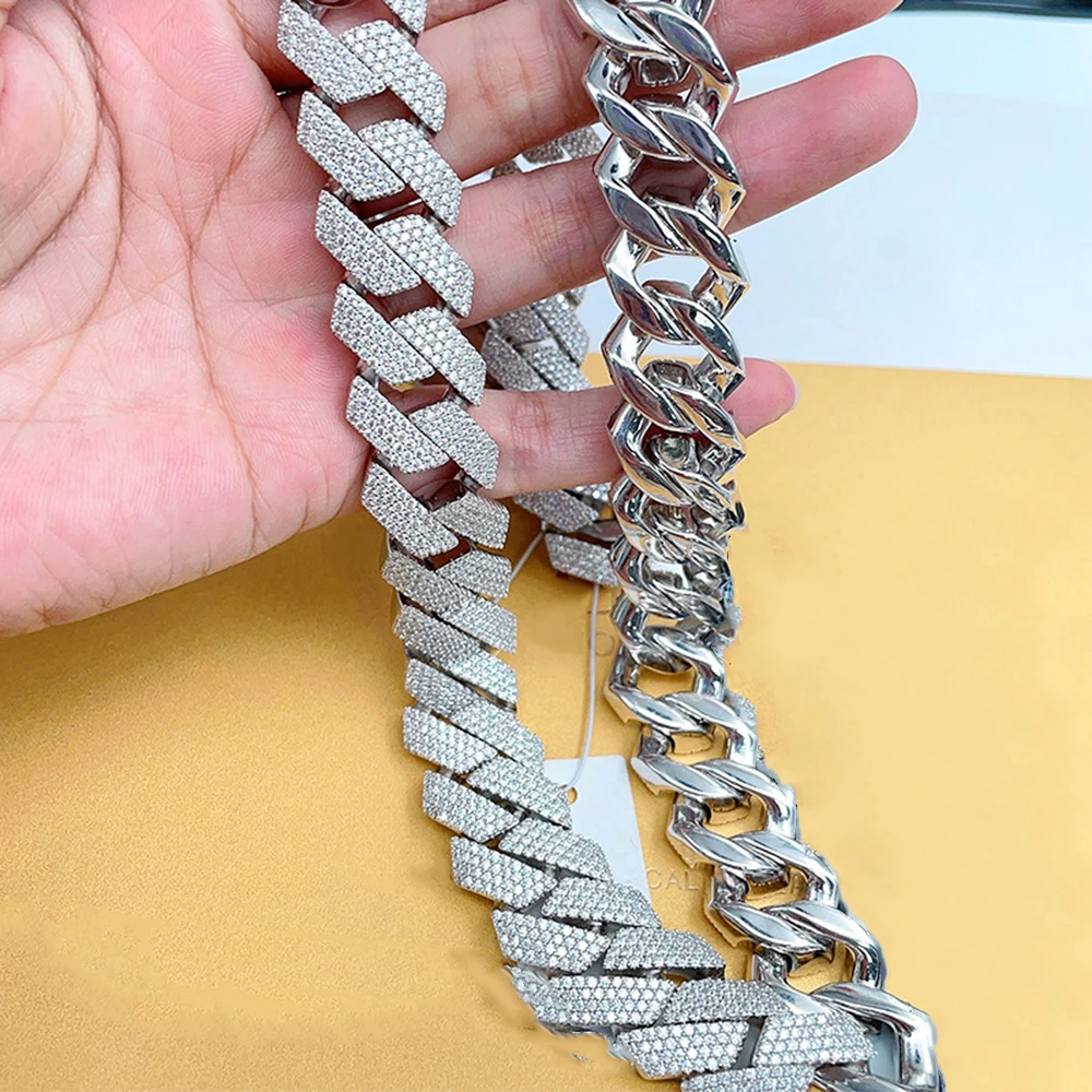 15mm 4 Rows Zircon Iced Out Cuban Link Chain Necklaces for Women Men Hip Hop Jewelry Free Shipping