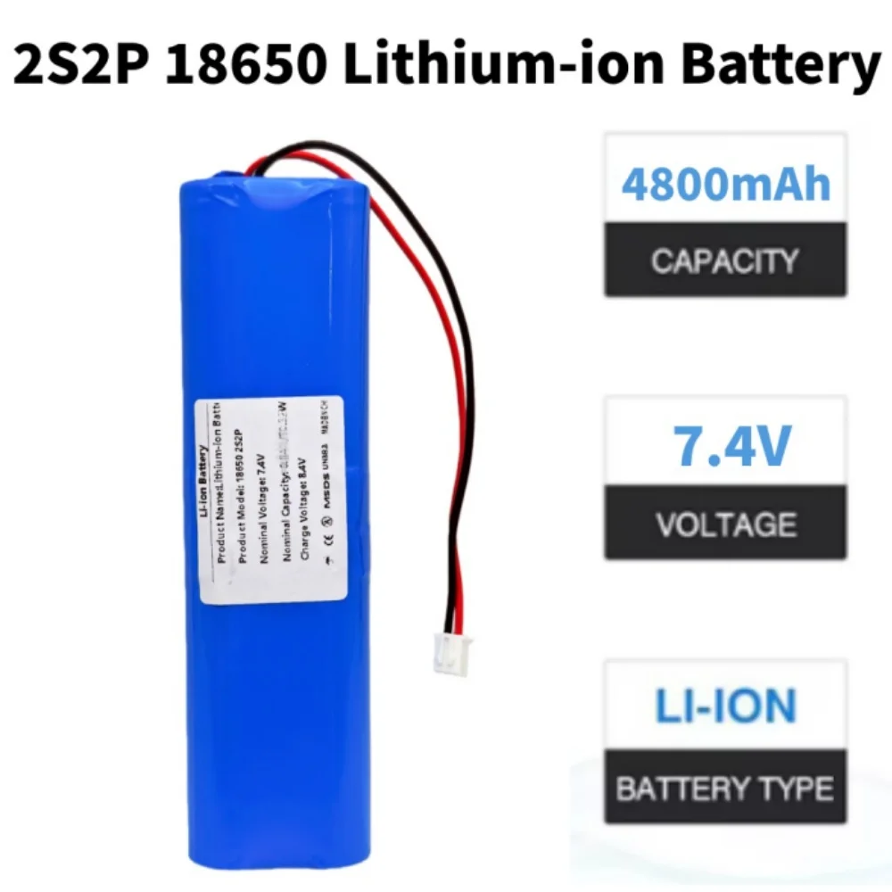 

2S2P 18650 Lithium-Ion Battery 4800mAh 7.4V High Capacity for Headlights CCTV Cameras Latest Battery Pack