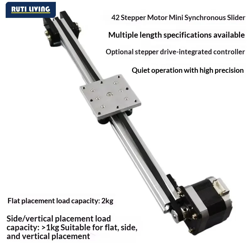 For Reciprocating Linear Track 42 Step Timing Belt Transmission High Precision Silent Slide Table Manual Sensor