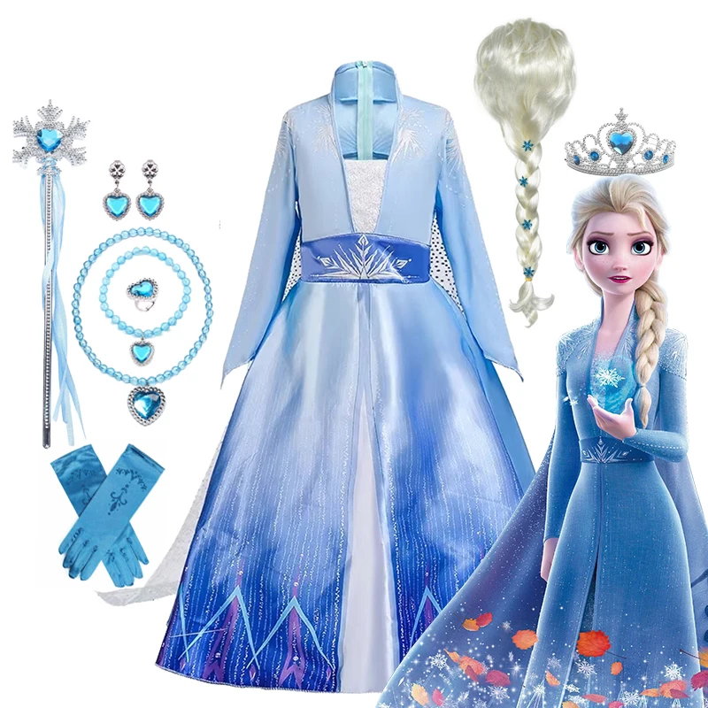 فستان الأميرة للفتيات من ديزني فروزن 2 إلسا للأطفال فستان ملكة الثلج زي يتوهم للأطفال فساتين كرنفال الكرة فيستدوس #1