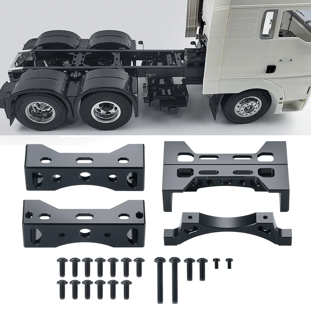 TRINOOD Tamiya Cross Beam Kit Metal Tail Beam Bumper Axle Modified for 1/14 Tamiya SCANIA R620 MAN Tractor Truck Trailer Parts