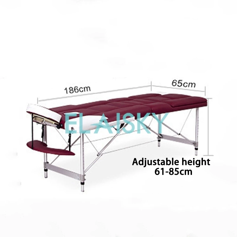 Aluminum Alloy Three Fold Massage Spa Bed Health Sauna Bath Beauty Bed Physiotherapy Massage Bed for Home and Commercial Use