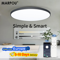 MARPOU Modern LED Ceiling Light with Remote Control APP Dimmable 50W Smart Round Ceiling Lamp Home Lighting Bathroom Bedroom