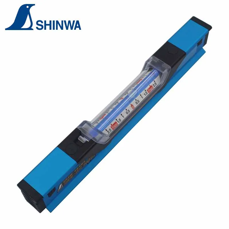 SHINWA Level Ruler Bubble Spirit Level Blue Color with Light board for Installation Drain Precision +-0.5mm/m