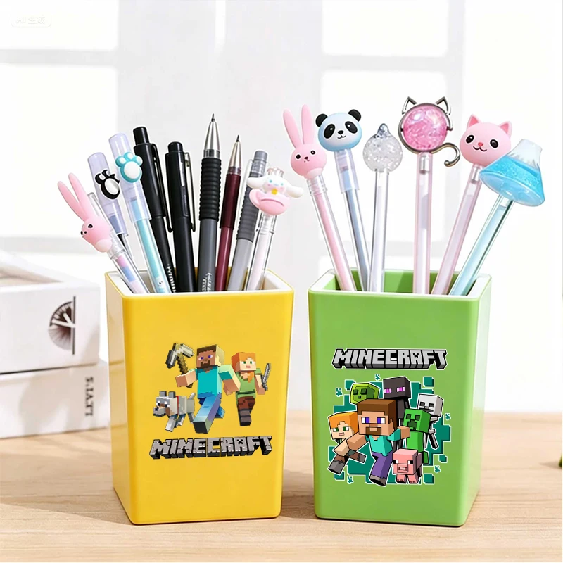 

Minecrafted Pen Holder Cartoon Pattern Print Fashion Office Desk Accessories Boy Girl Stationery Pencil Organize Home Gift 2026