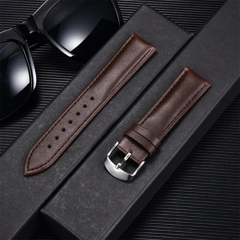 Calfskin Watchbands Replacement Watch Accessories Comfortable Men Women Wristwatch Band 14mm 16mm 18mm 20mm 22mm Watches Straps