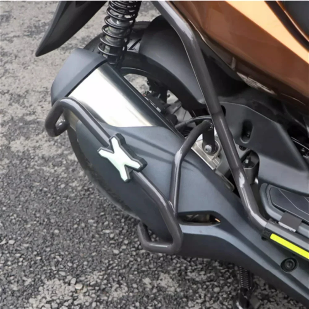 For QJMOTOR FORT350 Muffler bumper modification anti fall protection bar FORT 350 rear bumper exhaust pipe bar