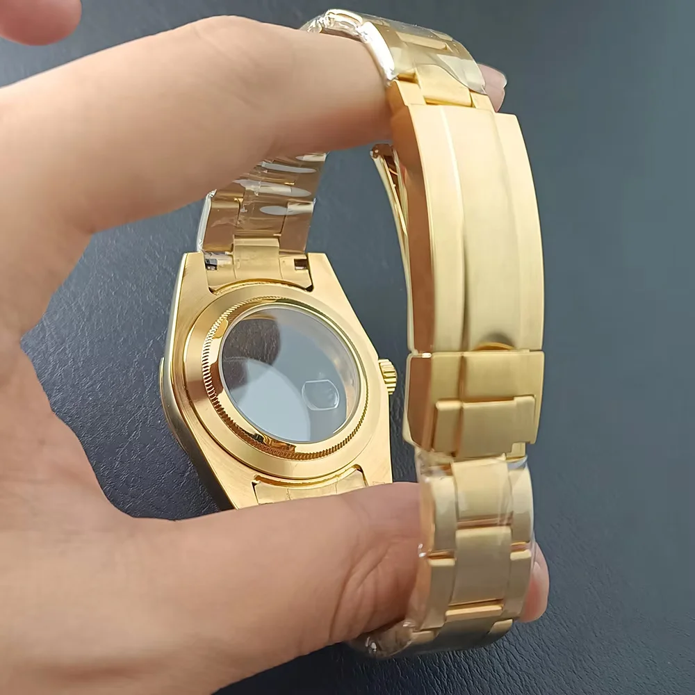 36/39 مللي متر ساعة رجالية حافظة فولاذية تناسب NH34 NH35 NH36 ساعة الطلب اكسسوارات مصقول حافظة ساعة أجزاء صندوق ساعة يد تعمل بالحركة التلقائية