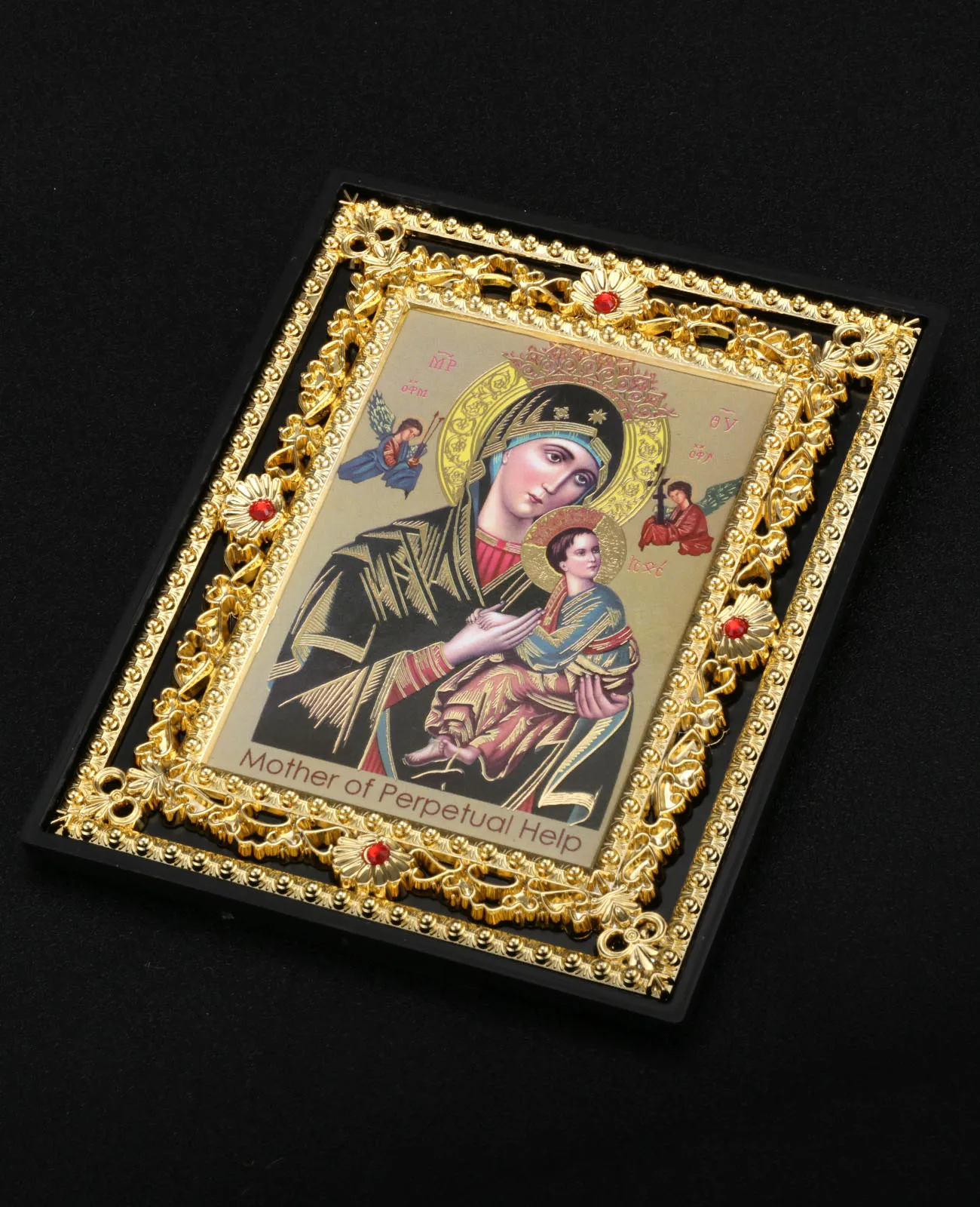 Heilige Padre Pio Heiliges Herz Jesus Icons Figur Christliche Mutter der ewigen Hilfe Quadratischer Rahmen Kirche Zuhause Tischdekoration