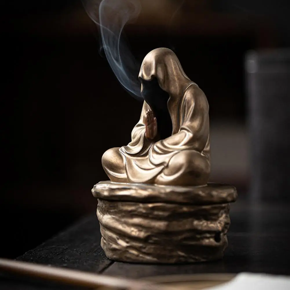 Desktop Incense Burner Artistic Incense Holder Ceramic Buddha Incense Burner for Home Yoga Room Decor Zen Meditation for Coil