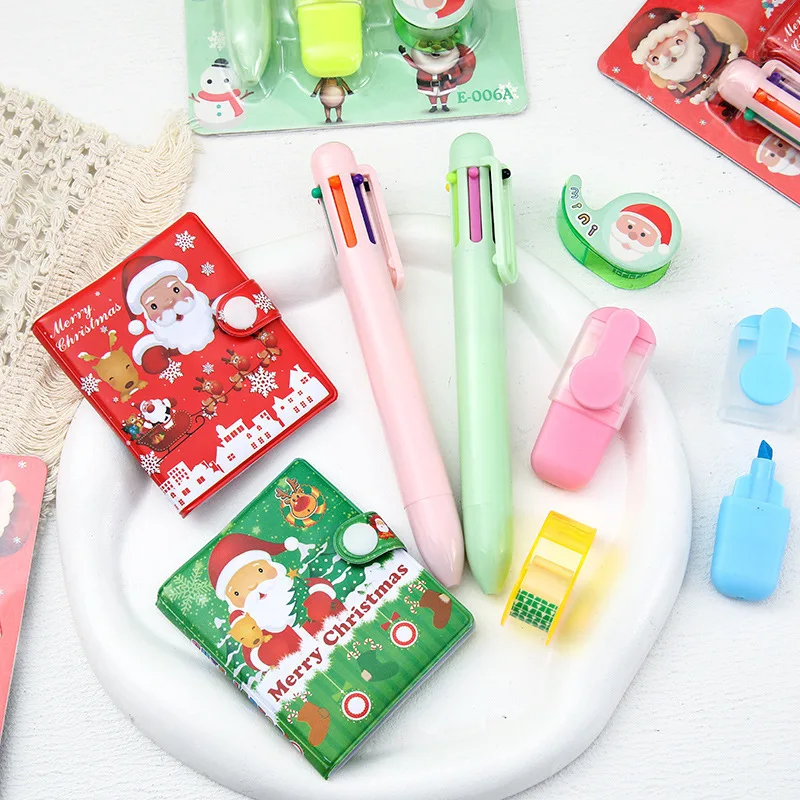 Multicolor Writing Tool Christmas Stationery Set Refillable Portable Pen Pack Creative Color Pen for Children'S Stationery