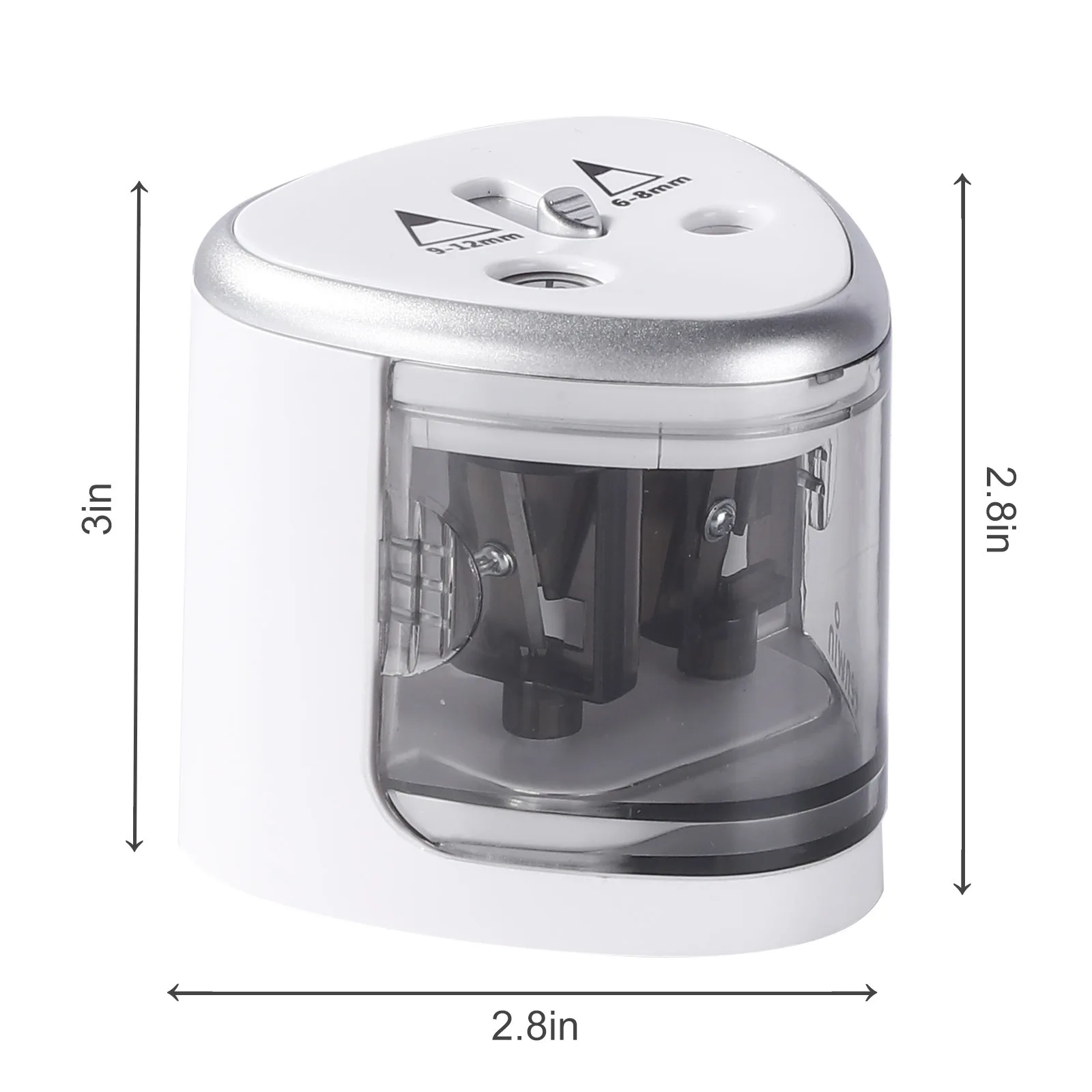 Toque elétrico automático interruptor lápis Sharpener, dois furos Sharpener, artigos de papelaria, casa, escritório, material escolar