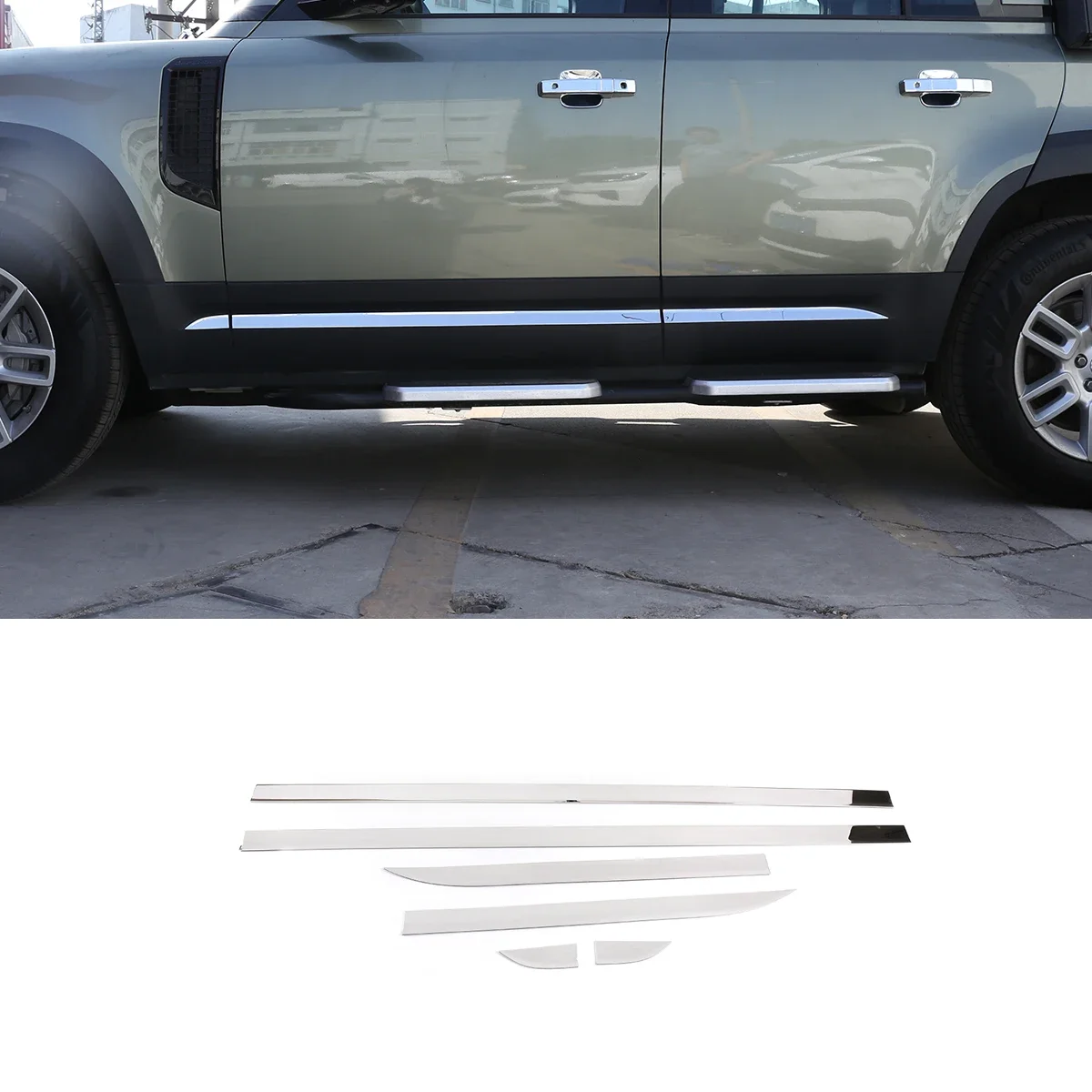 For Land Rover Defender 110 2020-22 stainless steel body sequins door anti-scratch trim strip exterior decoration accessories