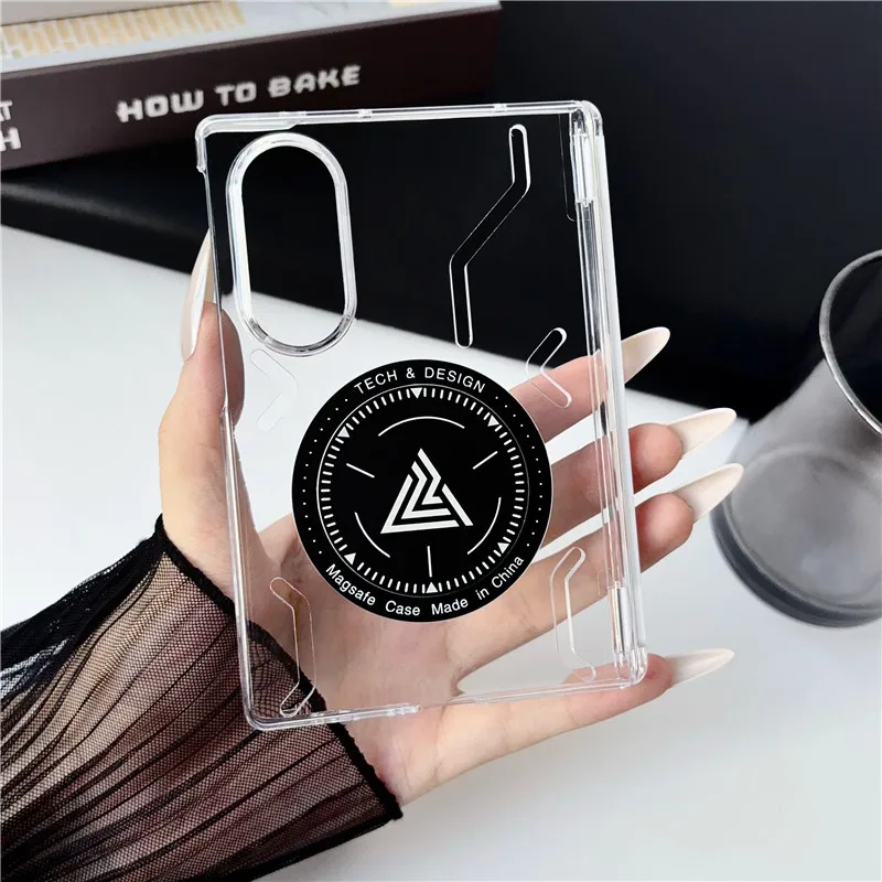 For Samsung Galaxy Z Fold 8 Wide Case Magnetic Frosted Transparency Hollow Out Heat Dissipation Acrylic Cover For Samsung Fold8