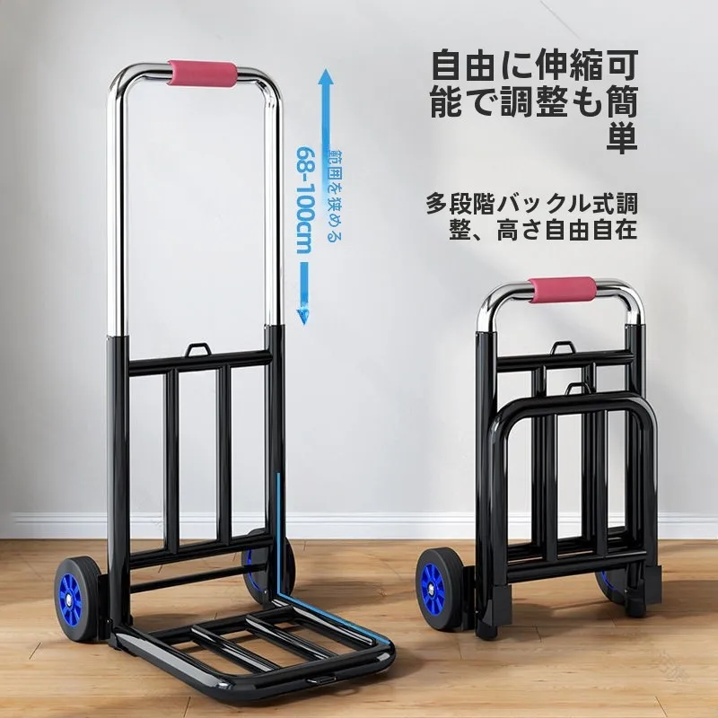 ポータブル手引きショッピングカート、野菜購入用小型手押し車、荷物運搬用トレーラー、ロードキング移動用金属製カート