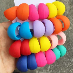 New Korean Multicolored Wide C-Shape Acrylic Hoop Earrings 3 Pair/Set Neon Geometric Moon Earrings Statement Jewelry for Women