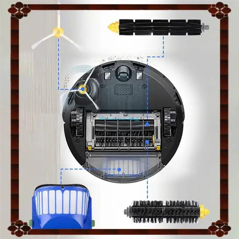 تسليم 24 ساعة لـ Irobot Roomba 600 Series 610 620 625 630 650 660 مكنسة كهربائية فرش جانبية رئيسية فلتر استبدال الجزء K