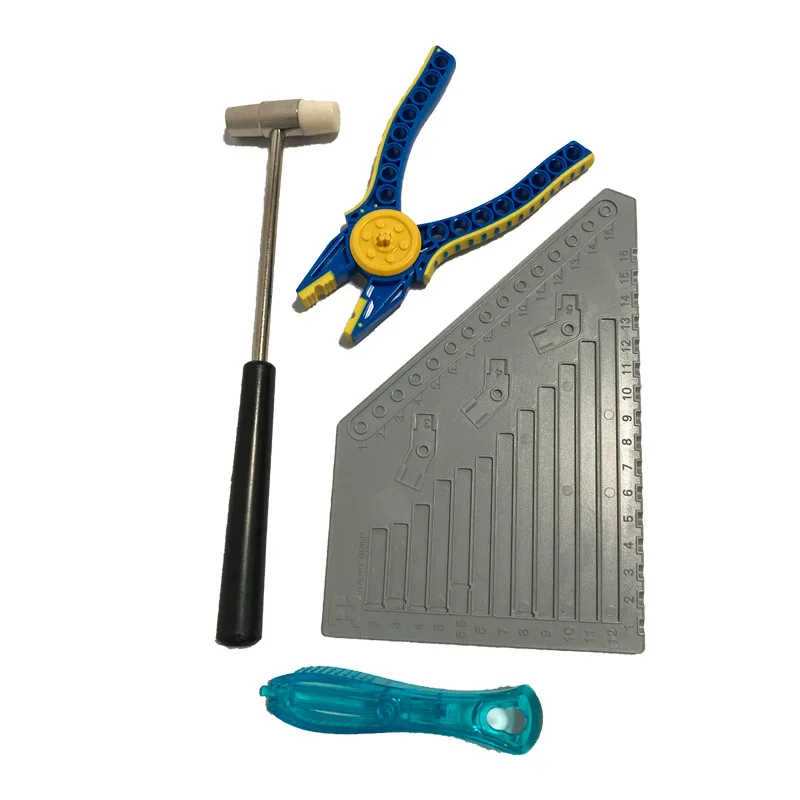 

Building Blocks Spare Parts Set with Measure Plate, Brick Separator, Hammer, Pliers Tool Kit for DIY Assembly Brick Tool