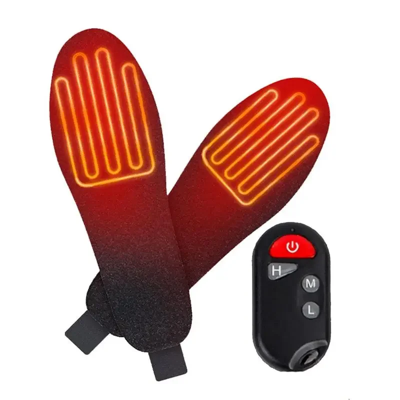 

USB Heated Shoes Insoles Rechargeable Foot Warming Pad with Wireless Temperature Adjustment Winter Heating Insole