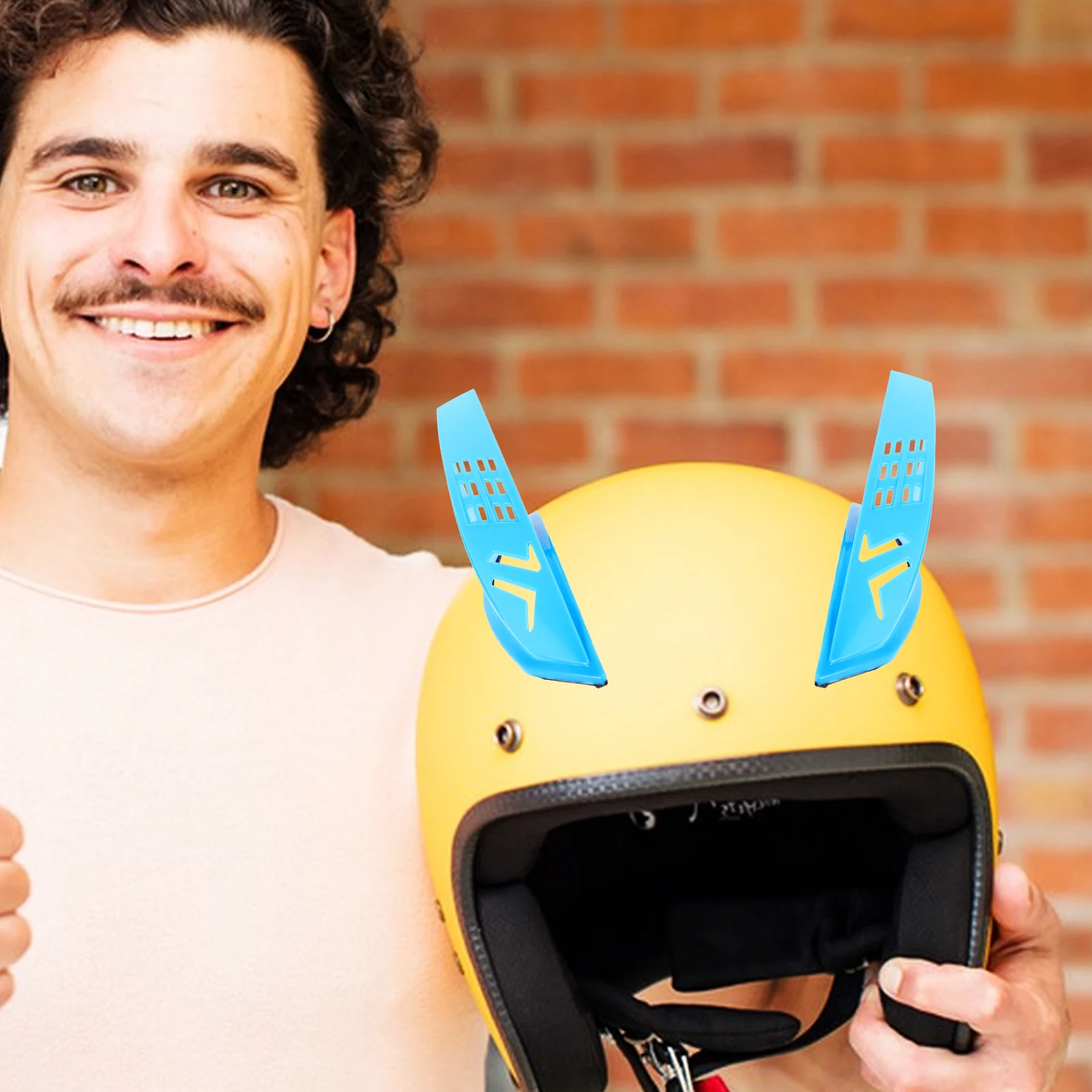 

Unique Motorcycle Decorative Horns Punk Style Bike Accessories Aerodynamic Windproof Universal Fit Scooter Helmets
