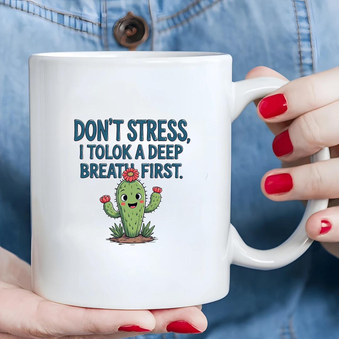 

11oz Cactus Cartoon Mug + Stress Reliever + Kids Family Office Cup - Essential Christmas Gift