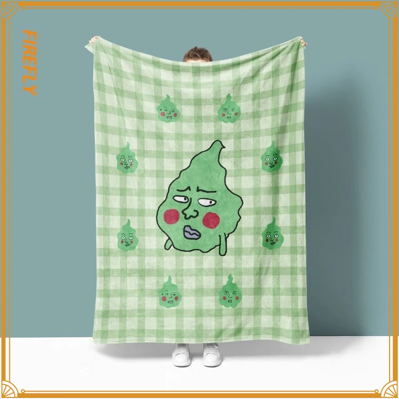 Couverture en flanelle 100% imprimée, motif anime japonais Pop Anime Genie, chaude, pour sieste sur canapé, châle ou couverture de jambe pour dortoir